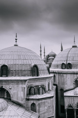 Blue mosque Istanbul, view from Hagia Sophia, Domes of Hagia Sophia, Istanbul, Turkey.