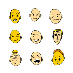 이모티콘 모음 / 손으로 그린 인물의 표정