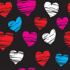 abstract colorful hearts seamless background