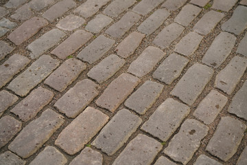 angle shot of old pavement