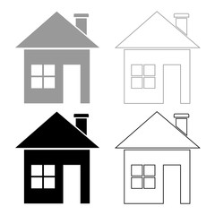 House icon . Illustration grey and black color .