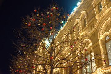 Naklejka premium Christmas in the center of Moscow