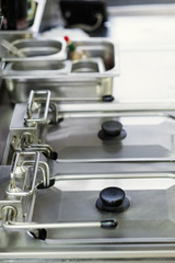 restaurant equipment. Professional kitchen utensils. Clean and modern workplace