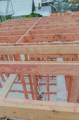 the walls and subfloor of the second floor in a wooden house