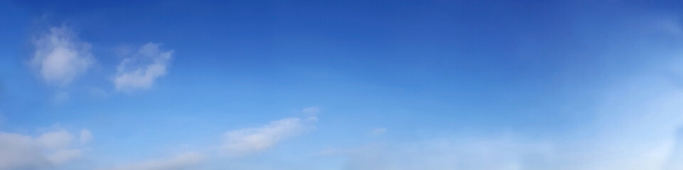 Vibrant color panoramic sky with cloud on a sunny day. Beautiful cirrus cloud.