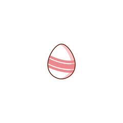 vector flat easter chicken egg icon. Spring holiday decorated festive symbol colored with abstract lines print for your design. Isolated illustration on a white background