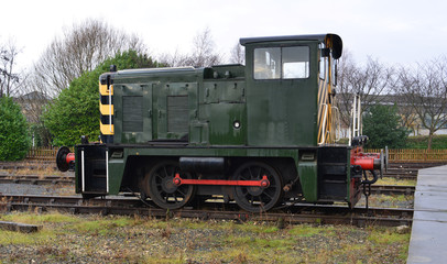 Fototapeta premium A Shunter at a Fiddle yard in the UK