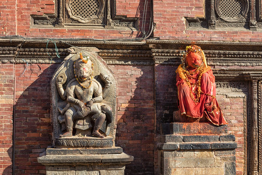 Narasinha and Hanuman in front of Sundari Chowk, Lalitpur Durbar Square, Nepal