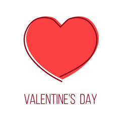 valentine's day greeting card with heart shape