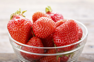 strawberry in a glass plate