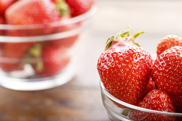 strawberry in a glass plate