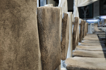 Obraz premium simple wooden chairs by the table