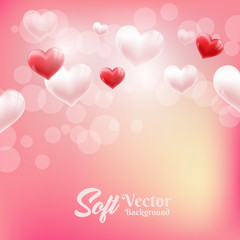 Happy Valentines Day Party Invitation with wedding heart background