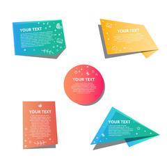 Trendy flat origami paper banners.