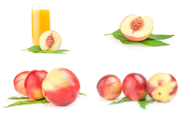 Fototapeta na wymiar Collection of fresh peaches fruits