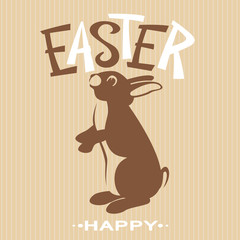 rabbit happy  easter   vector illustration flat style