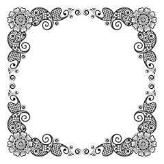 Hand drawn floral background with place for text. Vector Illustration