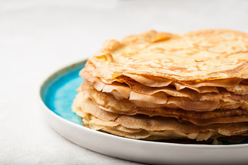 Stack of pancakes traditional for pancake week