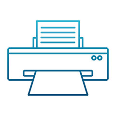 Computer printer device icon vector illustration graphic design