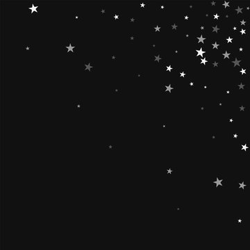 Random falling stars. Scattered top right corner with random falling stars on black background. Divine Vector illustration.