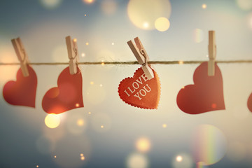 romantic background with hearts