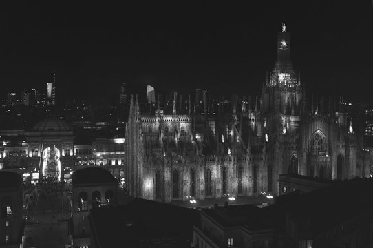 Fototapeta Milano in bianco e nero
