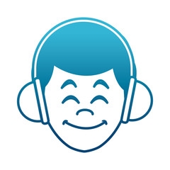 Fototapeta premium Man with music headphones icon vector illustration graphic design