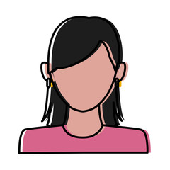 Woman avatar profile icon vector illustration graphic design