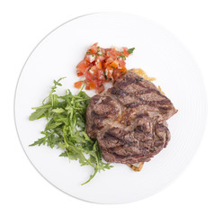 Entrecote steak with tomato tartar.