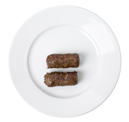 Grilled meat sausages.