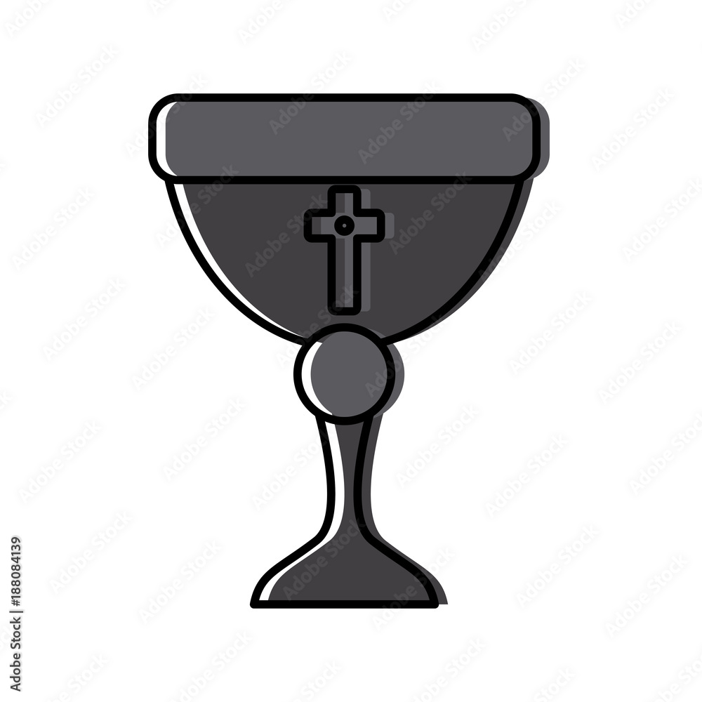 Sticker sacred chalice symbol icon vector illustration graphic design