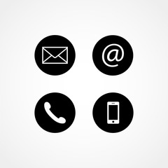 Contact icons. Flat design style.