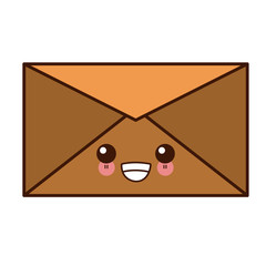 Mail or email symbol cute kawaii cartoon vector illustration design
