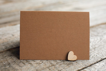 Blank greeting card and heart