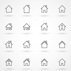 Simple collection of home related line icons. Thin line vector set of signs for infographic, logo, app development and website design. Premium symbols isolated on a white background.