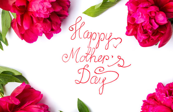 Happy Mothers day card with red roses