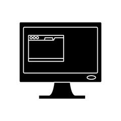 Computer screen on icon vector illustration graphic design