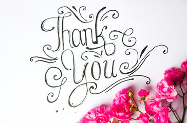 Handwritten Thank you card with flowers