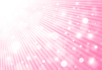Pink glitter sparkles rays lights bokeh festive elegant abstract background.
