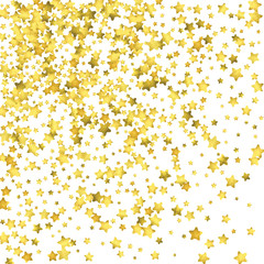 Star confetti. Gold random confetti background