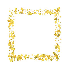 Star confetti. Gold random confetti background