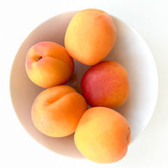 HIgh angle view of apricots