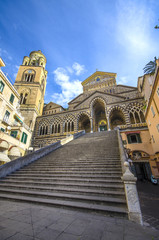The Cathedral of St. Andrew in Amalfi, Italy. The main church or duomo in the city.