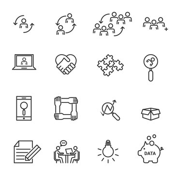 Human Resources And Management Icons Vector