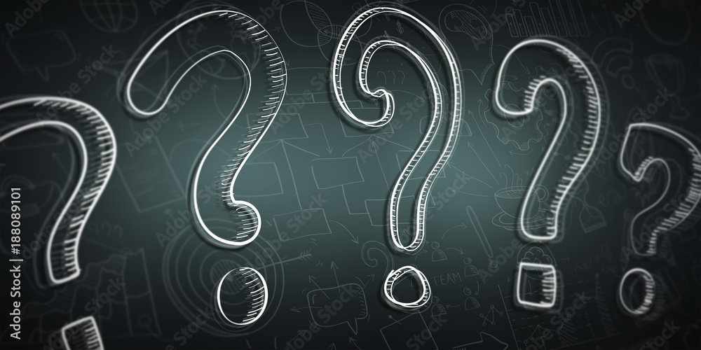 Poster hand drawn question marks sketch
