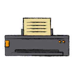 Computer printer device icon vector illustration graphic design