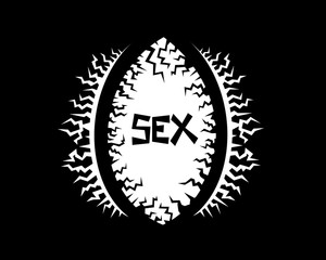 Sex and hole with shape of vagina. Spooky illustration as metaphor of negativity connected with sexuality - anxiety, fear, scare, negative erotophobia. Dark vector illustration