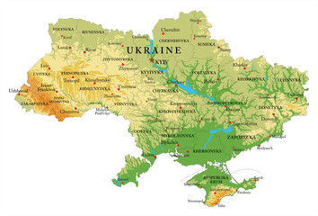 Ukraine relief map - 188090350