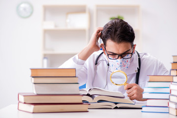 Medical student preparing for university exams