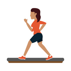 Woman running cartoon icon vector illustration graphic design